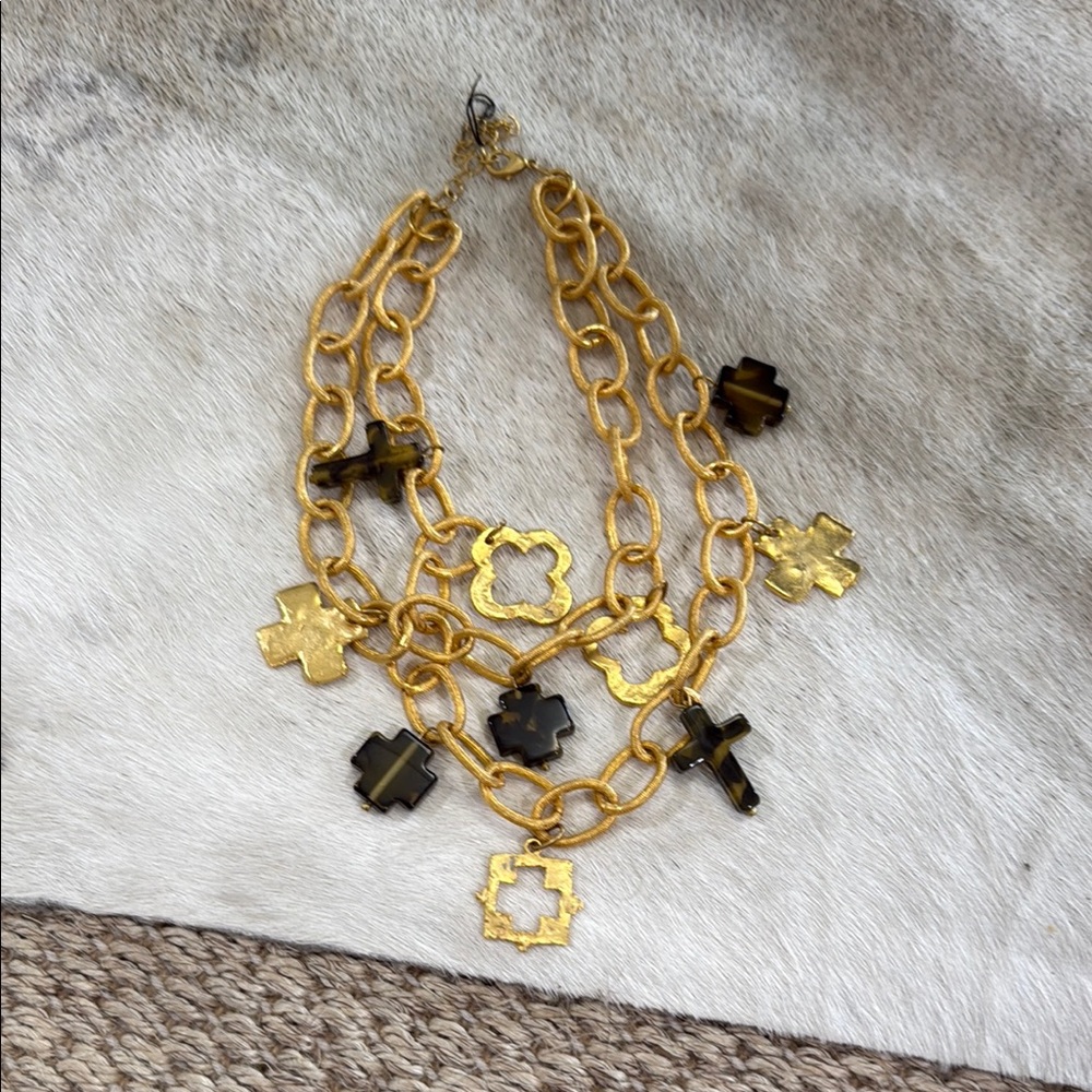 Gold and Black Chain Necklace